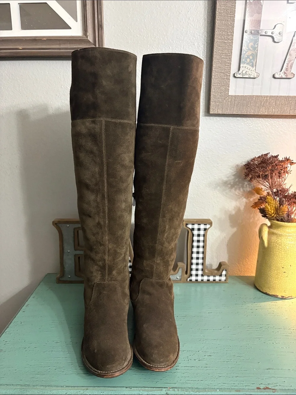 Frye Brown Suede Over-the-Knee Boots
